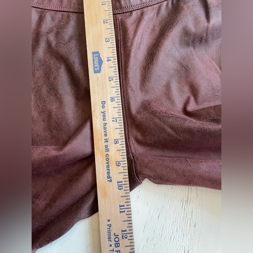 Free People Burgundy faux suede Leggings Size 24 - Picture 3 of 7